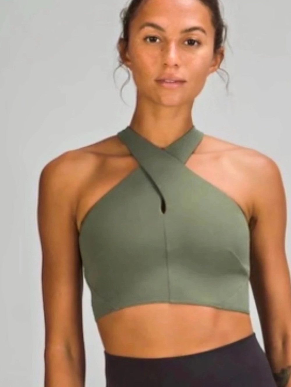 lululemon Align Halter Tank Top Green Cross-Back Crop Top